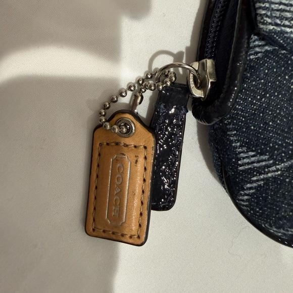 Coach Blue Denim Coin Pouch with Silver Details - Picture 4 of 5